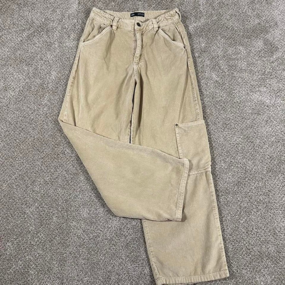Zara baggy‎ corduroy tan trouser Size Girls 13-14